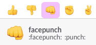 Slack app emoji of face punch
