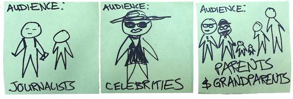 Image: Audience journalists; Audience: celebrities; Audience: Parents and Grandparents