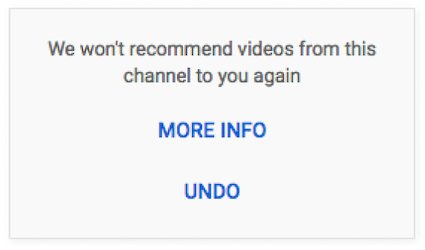 Home &gt; Don’t recommend channel